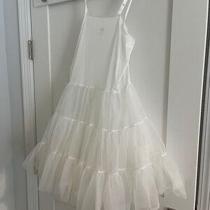 Young Girl's Under Garment Slip With Layered Soft Crinoline -White- Size 10